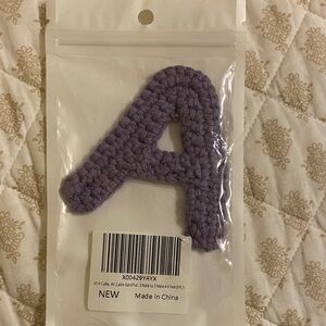 Purple Crochet Letter A Patch